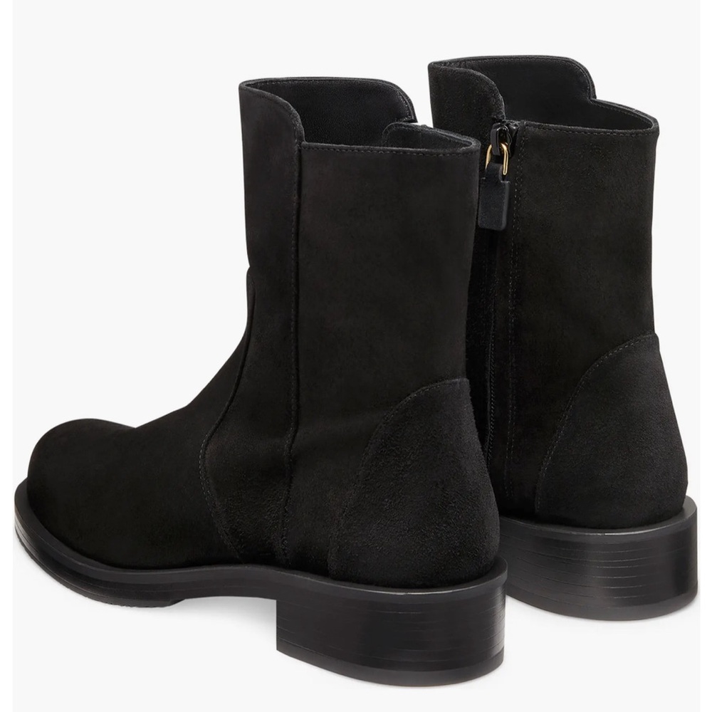 Like new! Stuart Weitzman 5050 side zip bootie, black suede, size 9